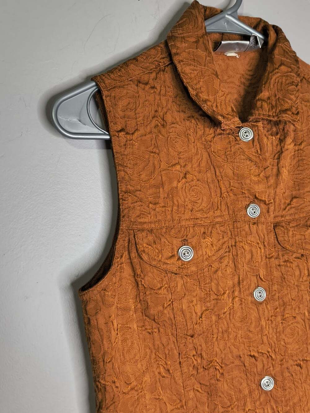 Chico's Size Zero Sienna Blossom Alicia Vest Sleeveless Bronze Color Button Down - Picture 4 of 11